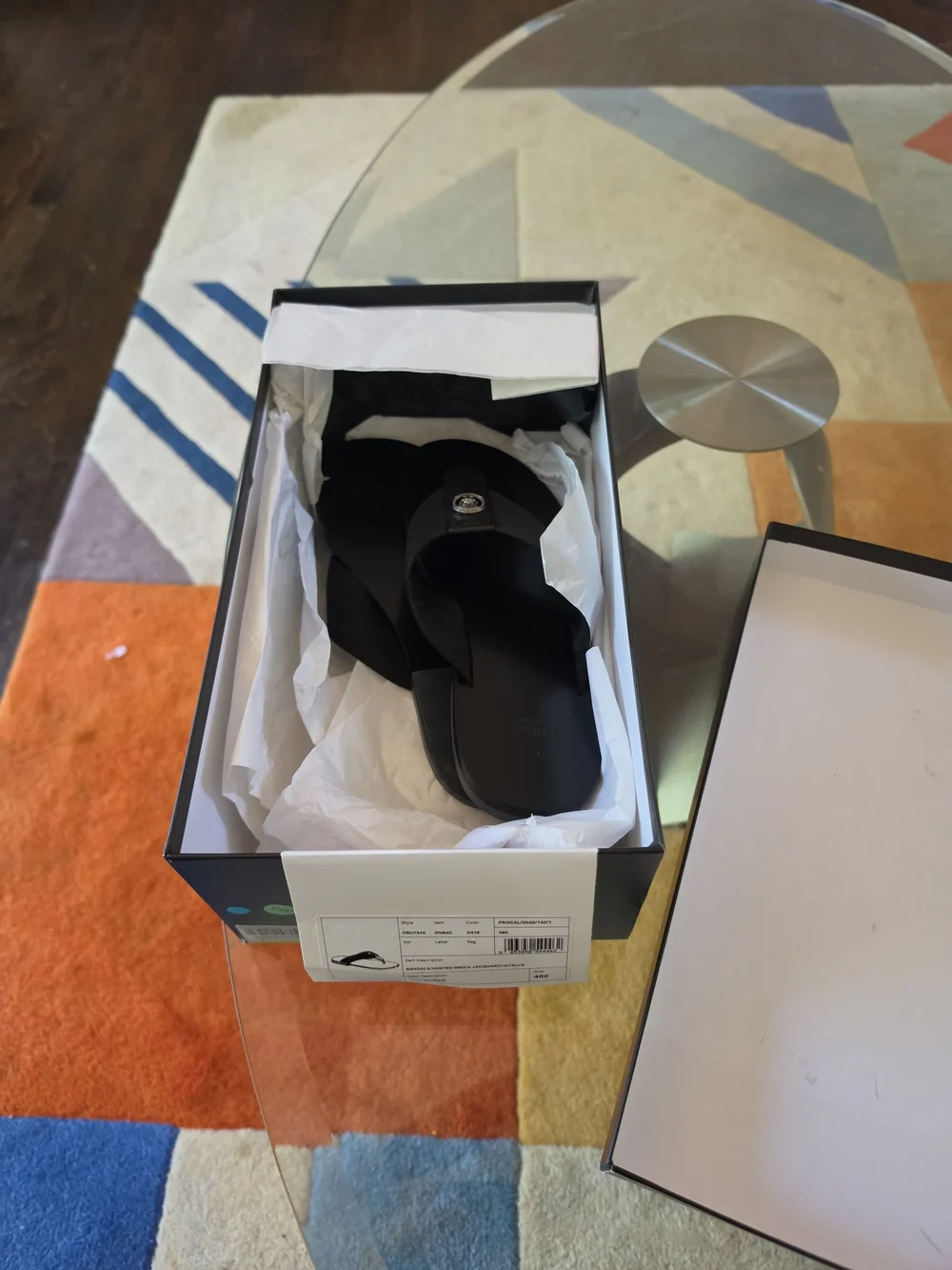 Versace Men’s Black Medusa-Emblem Flip Flop Sandals
